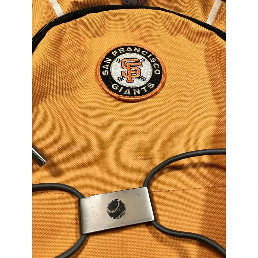MLB San Francisco Giants School Backpack Orange/Black Baseball Bat Zipper Pulls